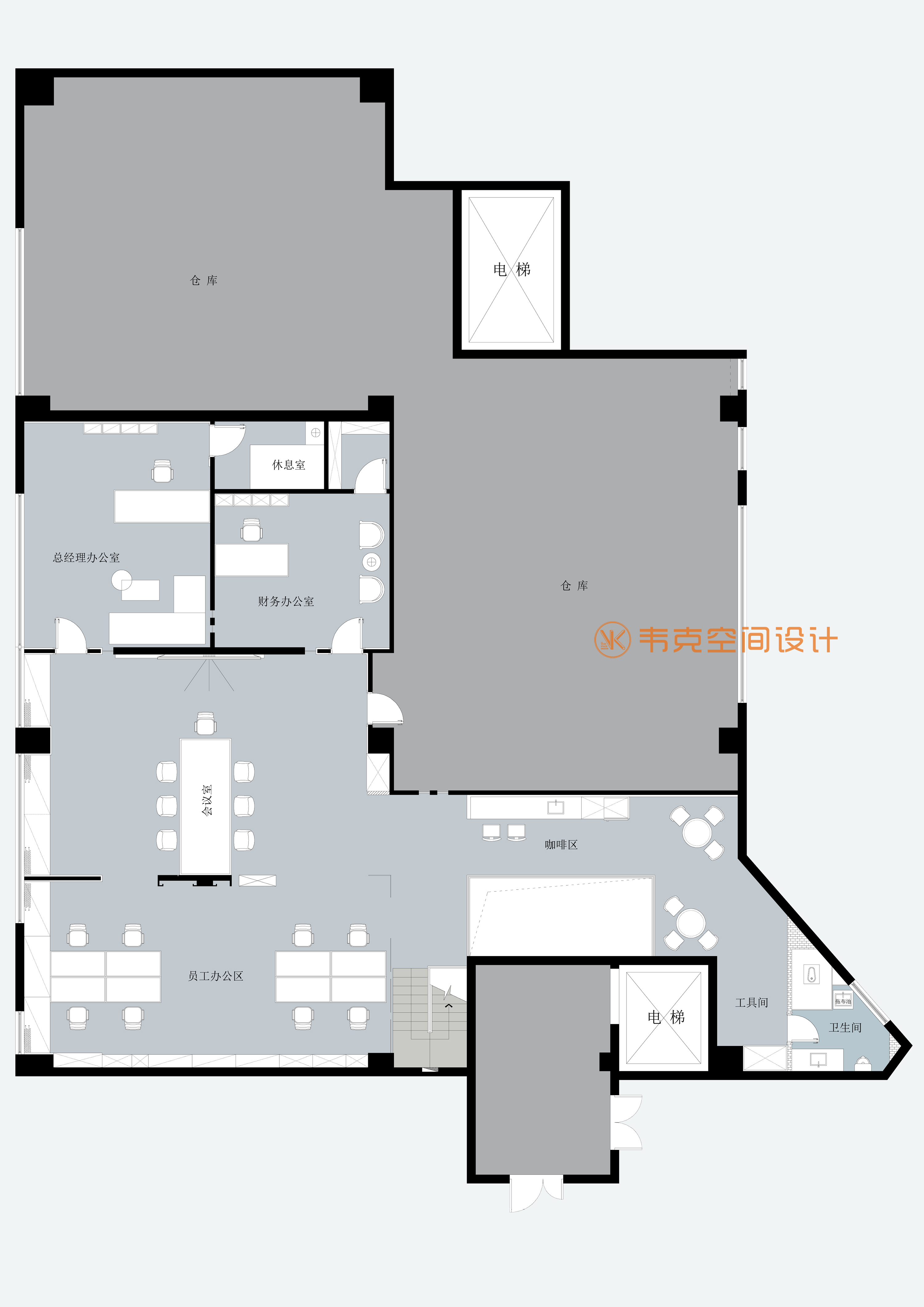 办公空间设计,简洁的艺术感