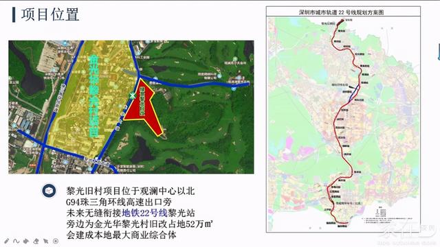 观澜-绿景黎光村项目,旧改尾声即将建设!22号线黎光站o距离