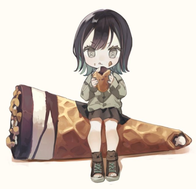 画师笔下的q版少女,可爱中带着一点酷,小傲娇变成了软萌小可爱