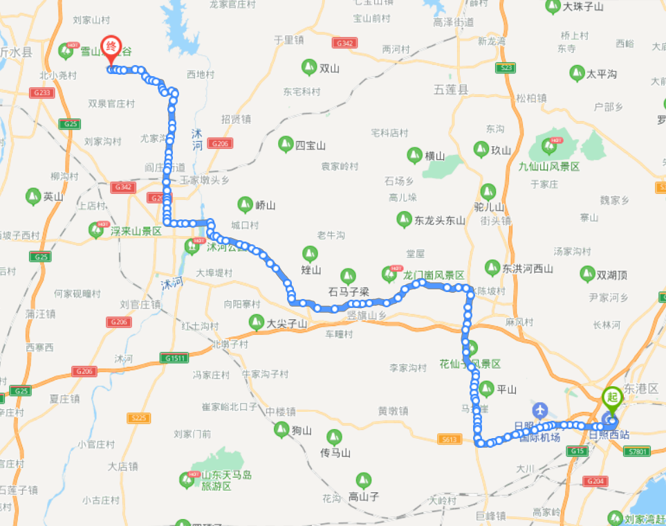 山东莒县火车站途经公交车路线乘坐点及其运行时间