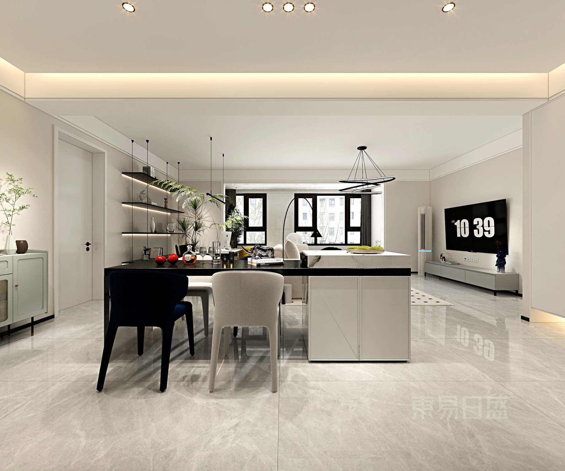 远洋风景长安127㎡现代极简风,打破常规化,实现客厅自由