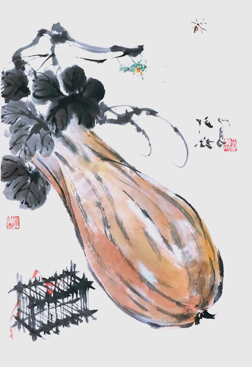 秋天的南瓜与国画大师的诗意表达
