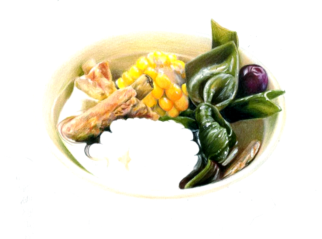 秋分时节的彩铅艺术:绘制美味排骨汤