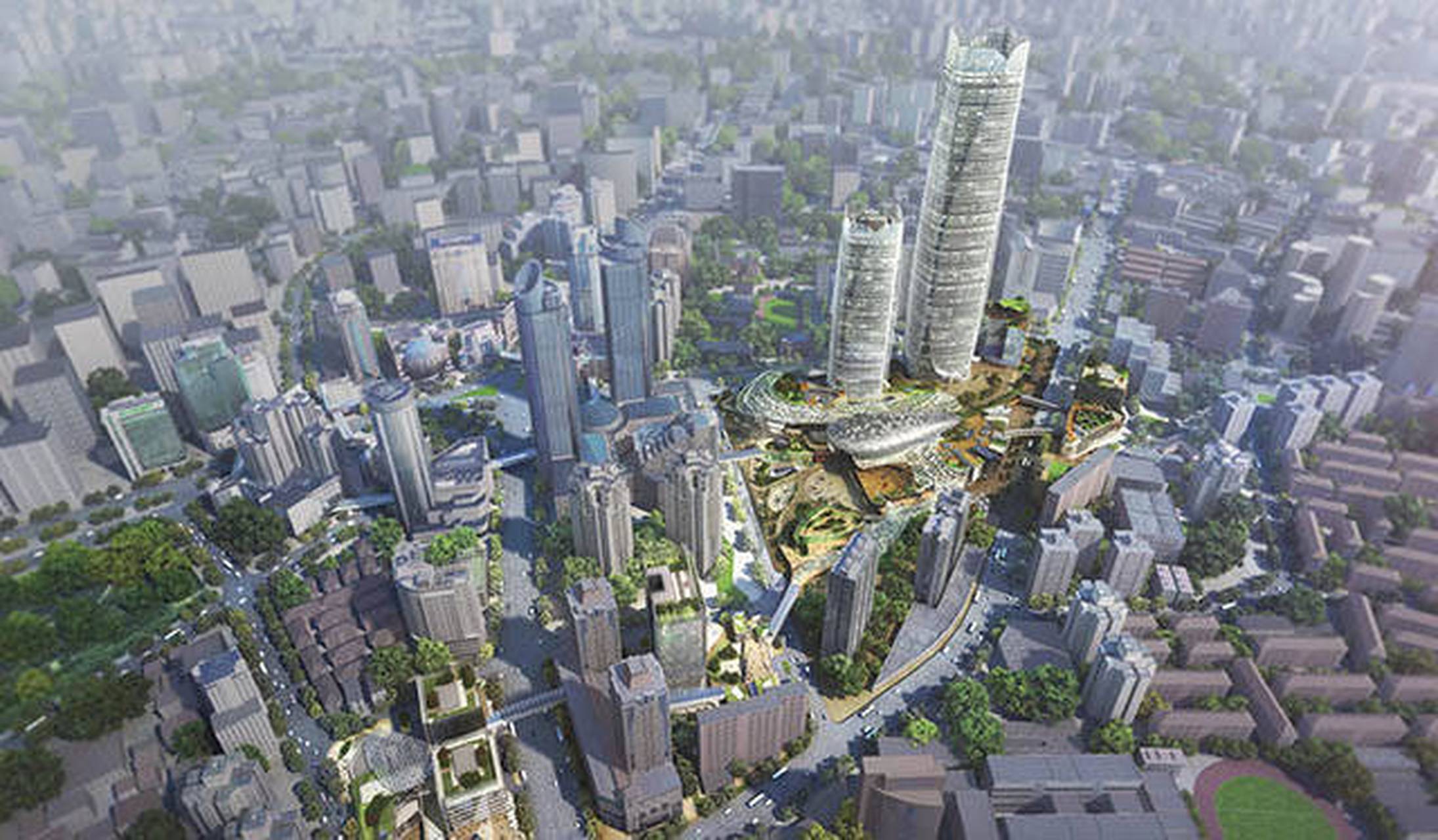 itc徐家汇中心位于上海市徐汇区虹桥路183号,总占地面积约13.