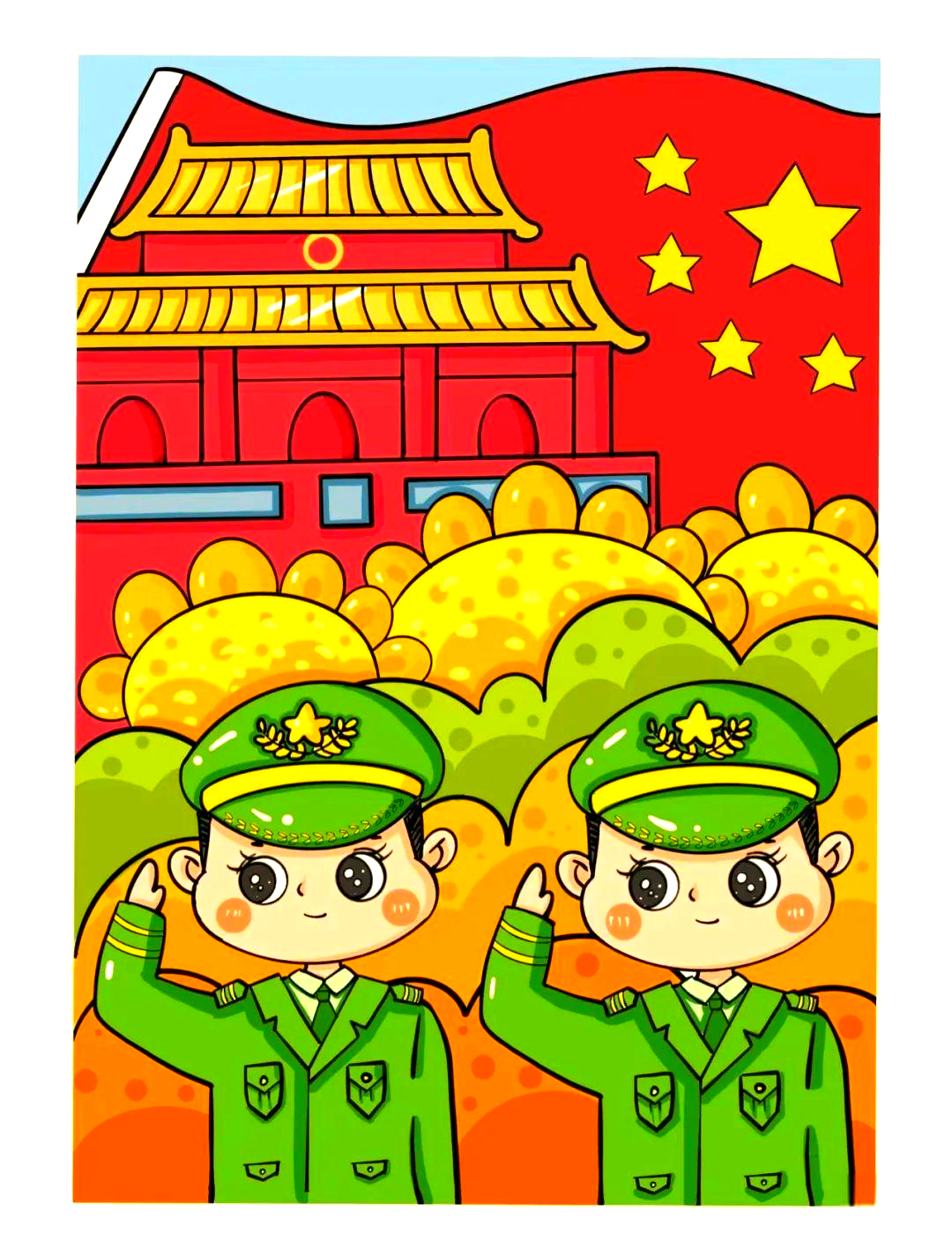 八一建军节主题绘画,致敬军魂的多样印记