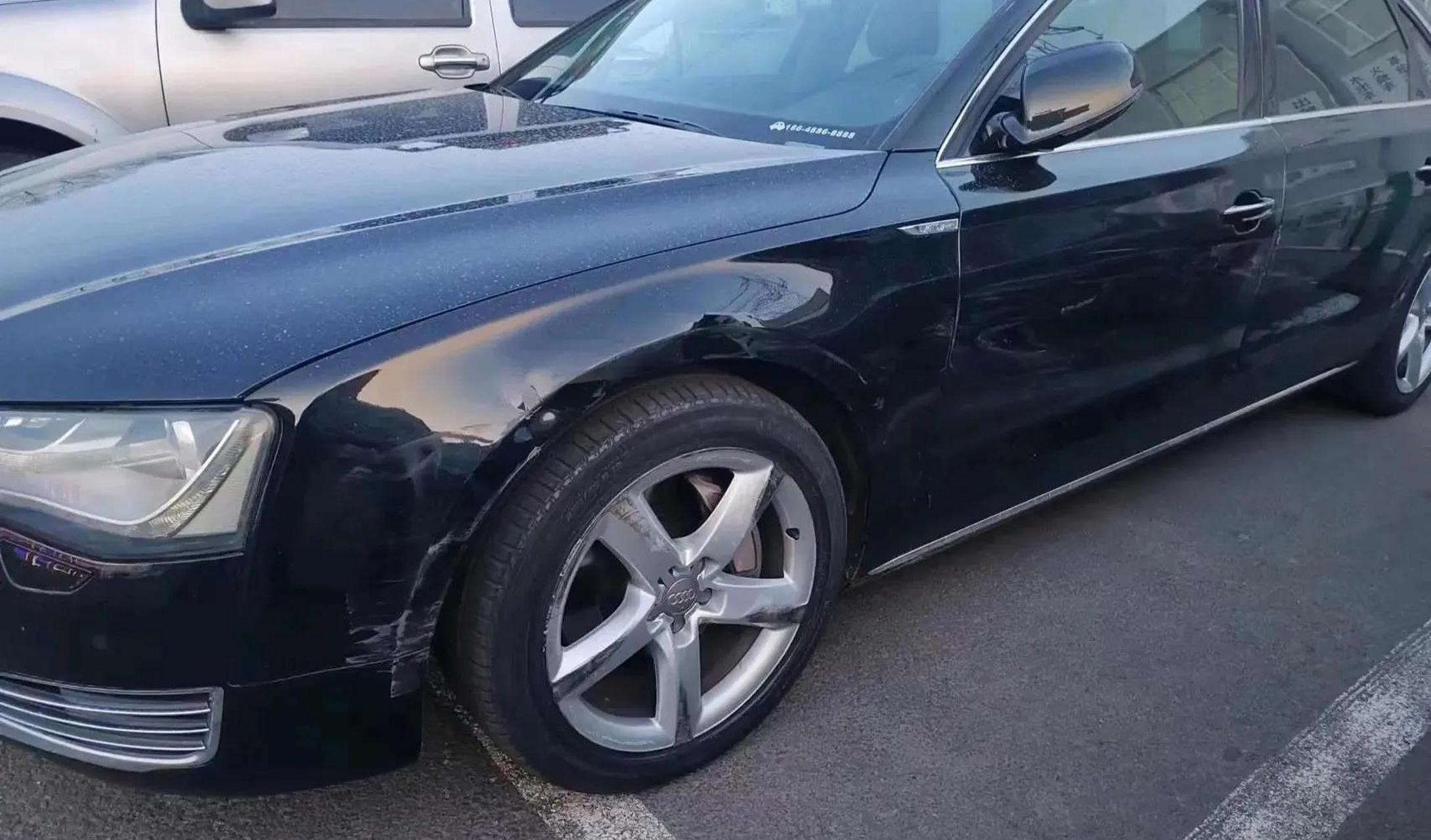 今天和一辆奥迪a8发生剐蹭 开的是公司的车只有强险.