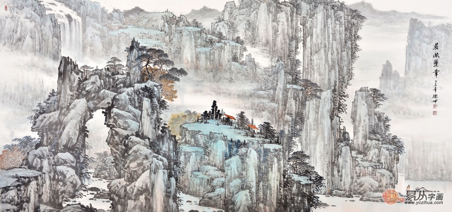 装饰画推荐 林德坤老师山水画 挂在书房大气十足