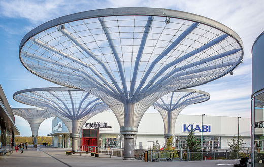 etfe膜结构丨兼具遮阳和采光的伞状etfe建筑