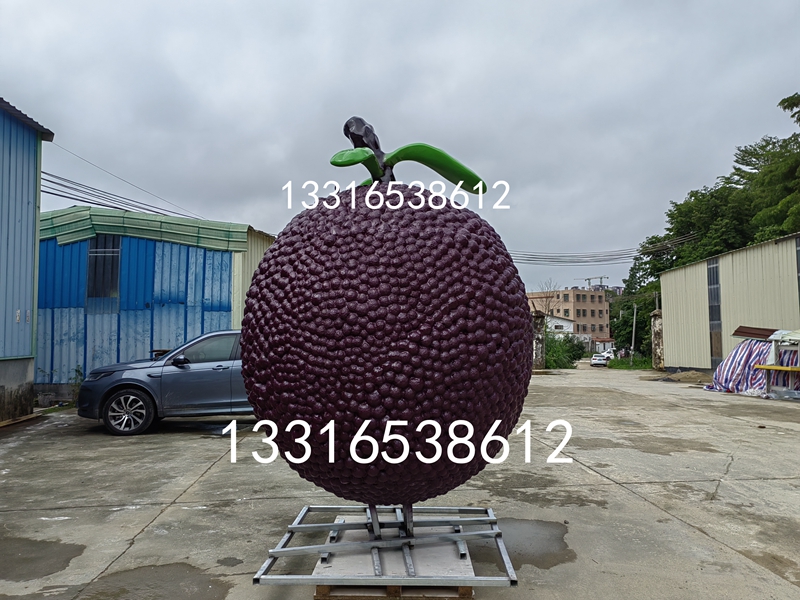 慈溪文旅形象标志大型玻璃钢杨梅造型公仔雕塑文化旅游金字招牌