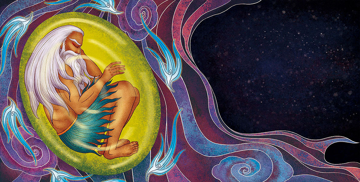 盘古氏用巨斧开辟了天地,形成了美丽的自然景观