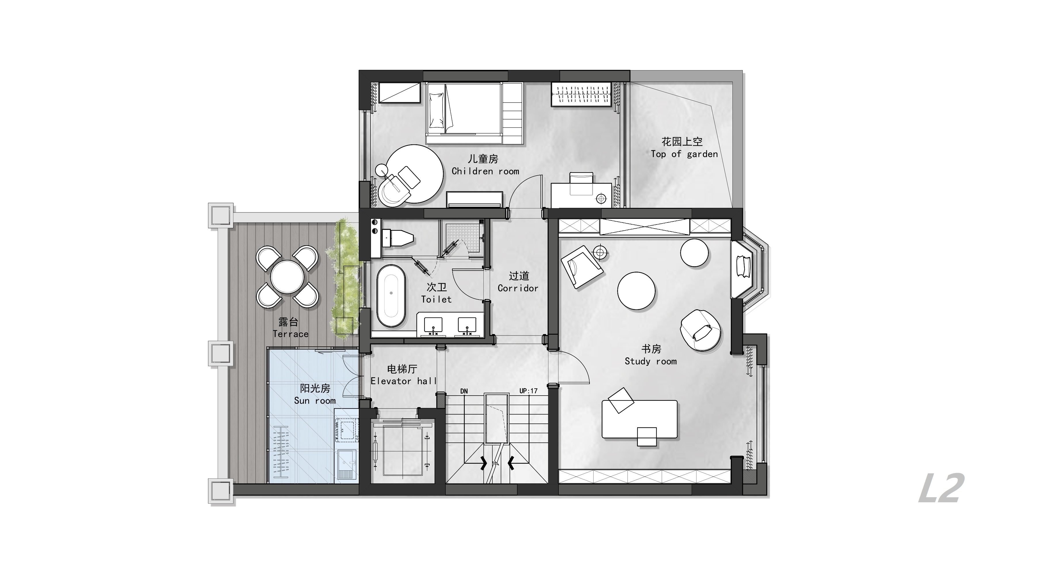 一家三口,五百平的家