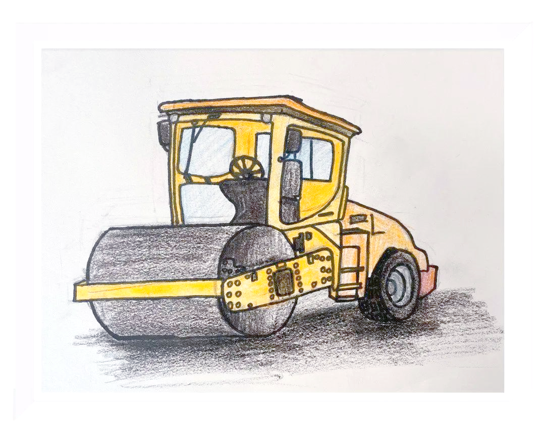 官渡区关锁中心学校五年级美术课:工程车绘画中的生活展现