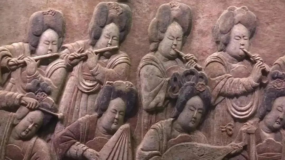大唐风韵河北传承彩绘浮雕里的女子十二乐坊