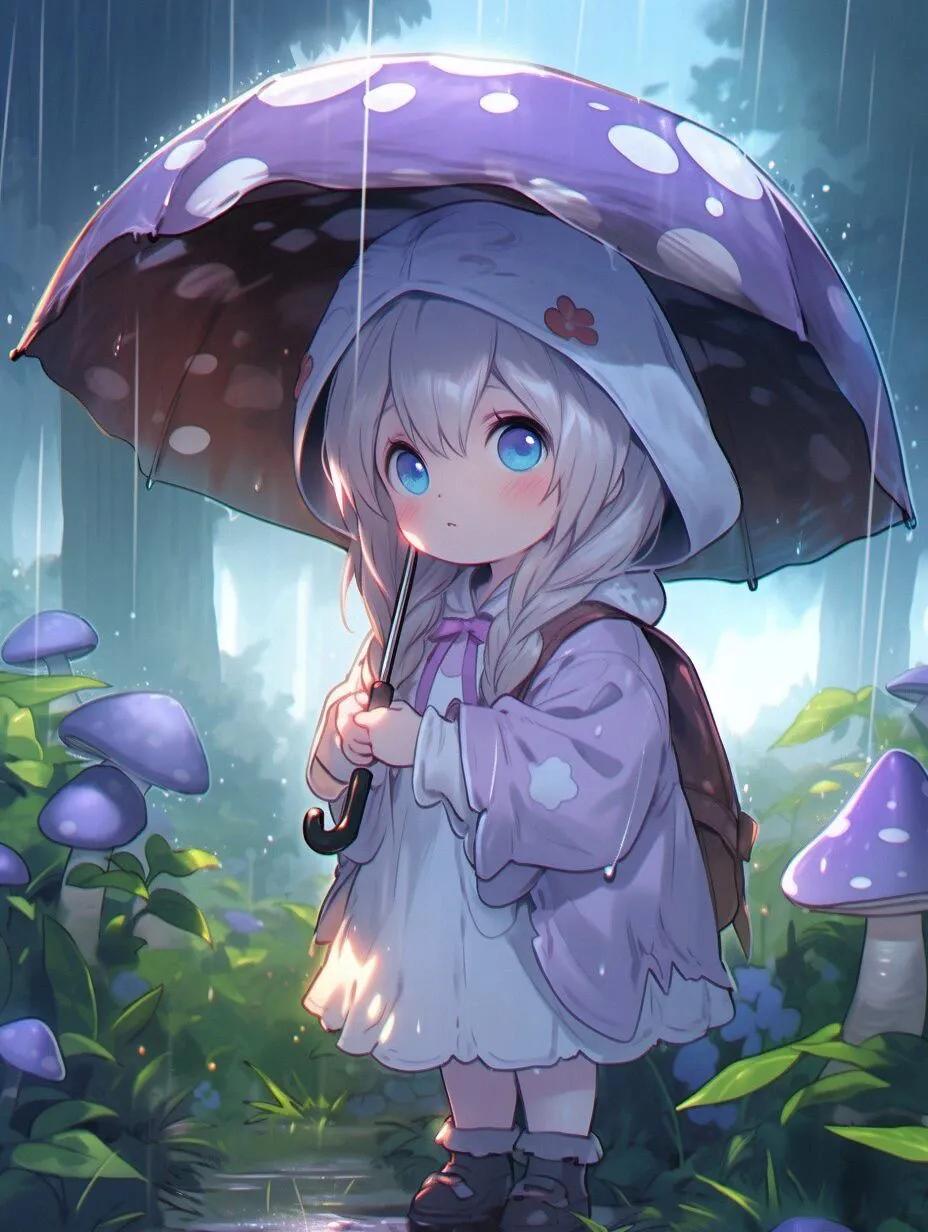 雨天打伞的头像,小宝贝又可爱又治愈