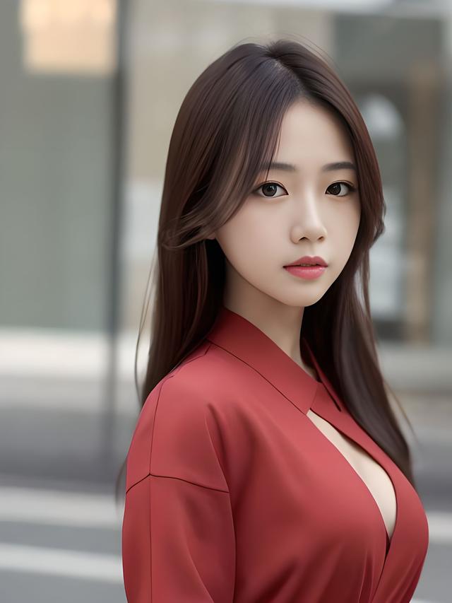 ai 城市街头的气质美女与一字露肩裙