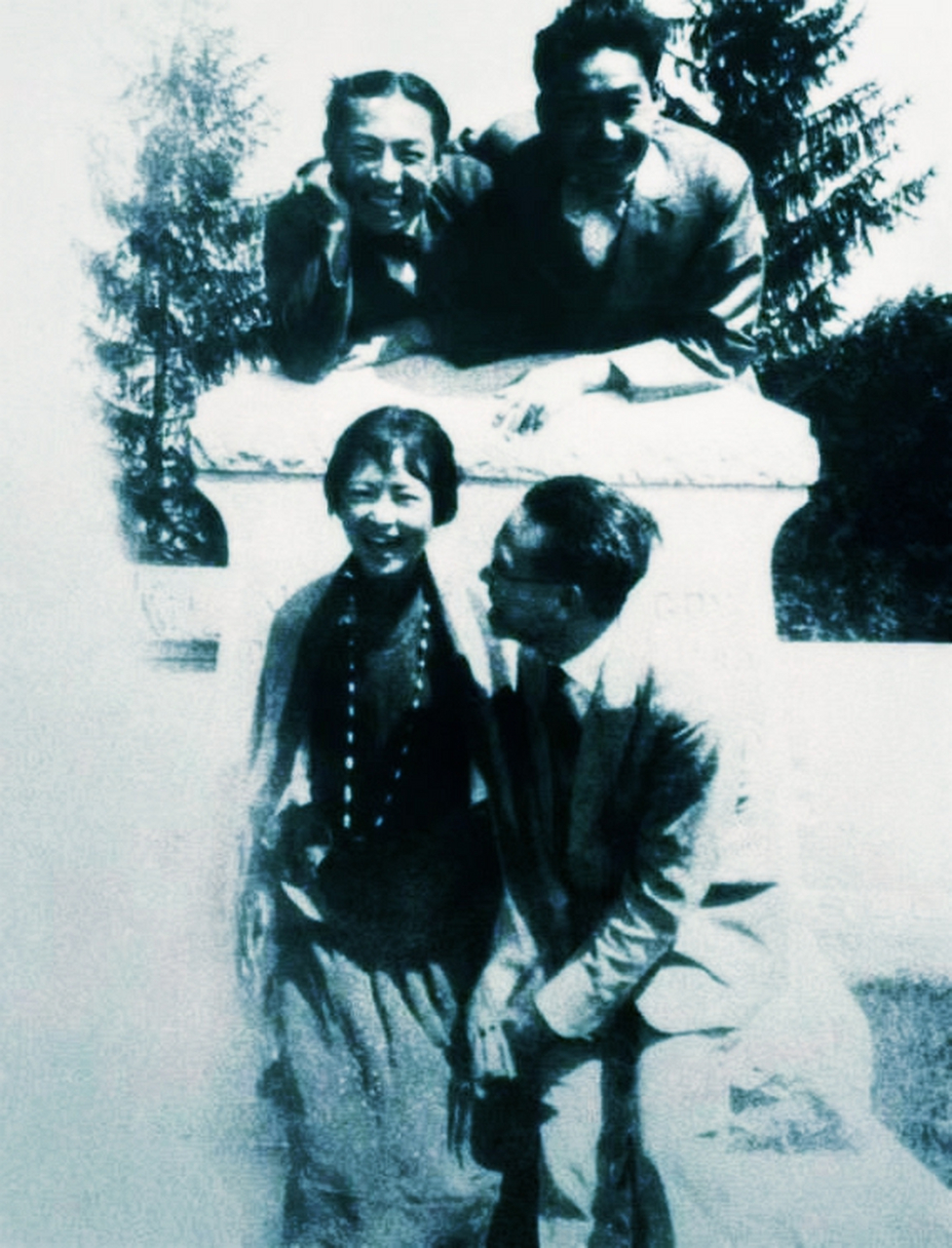 1926年,梁思成与林徽因在宾夕法尼亚大学读书时合影.