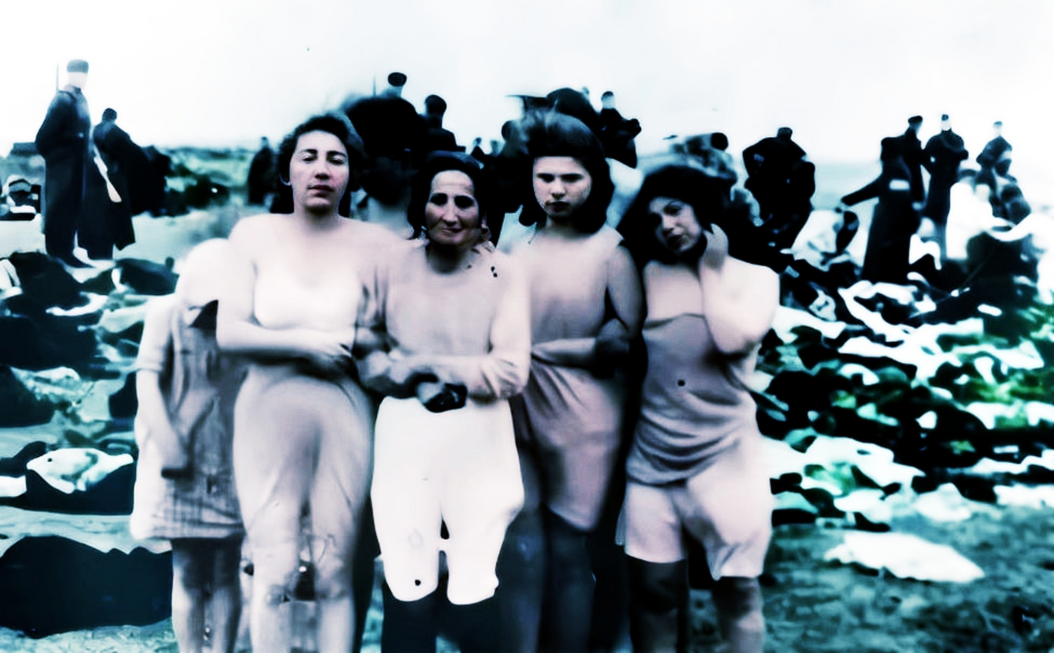 1940年代即将被处决的犹太妇女.