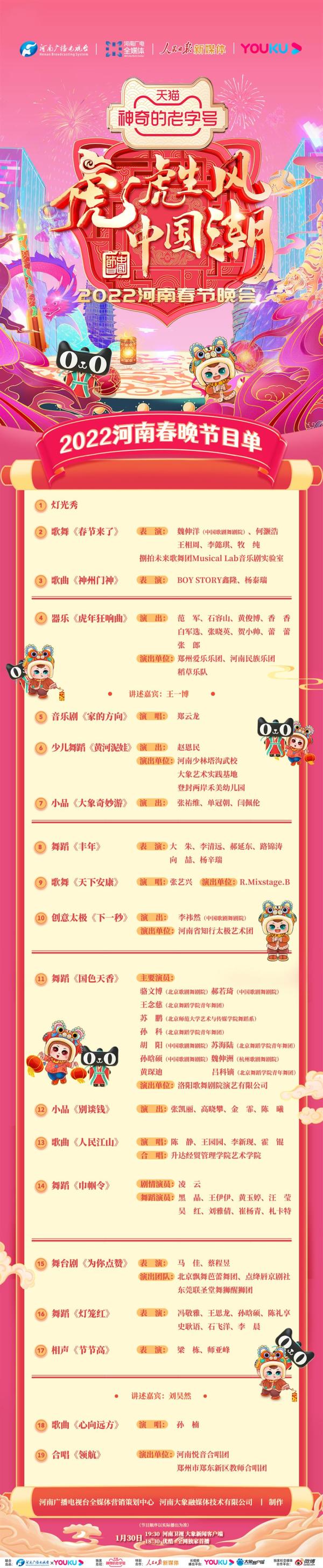 腊月二十八,河南卫视春晚节目单来了