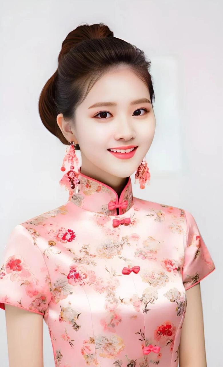 粉色旗袍美女