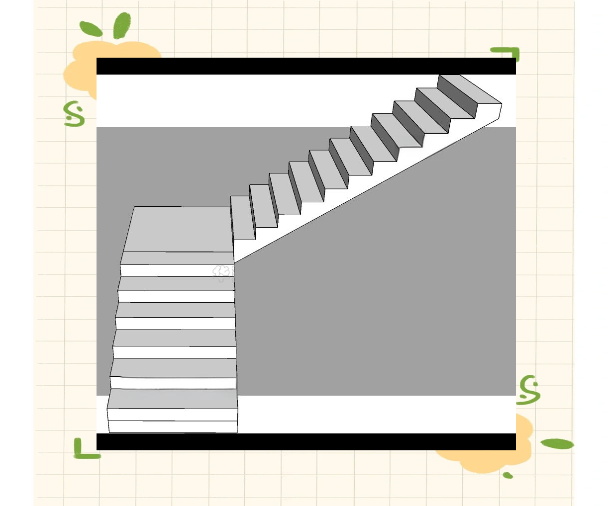7字型转角楼梯的模拟图展示从模拟图中,我们可以清晰地看到7字型