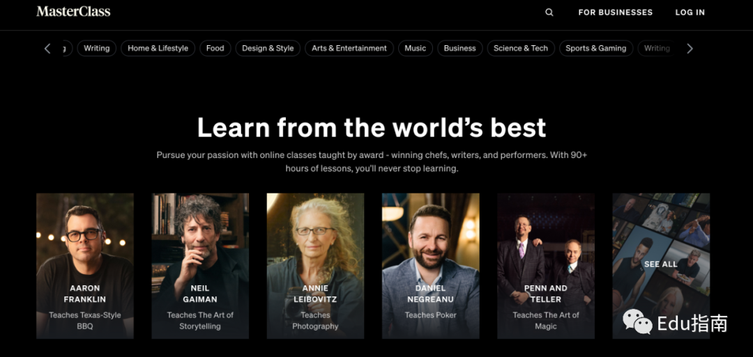 终身学习市场持续增长,masterclass最新获投2.