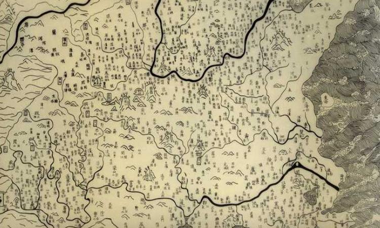 首次采用古今对照,双色绘画的地理图是