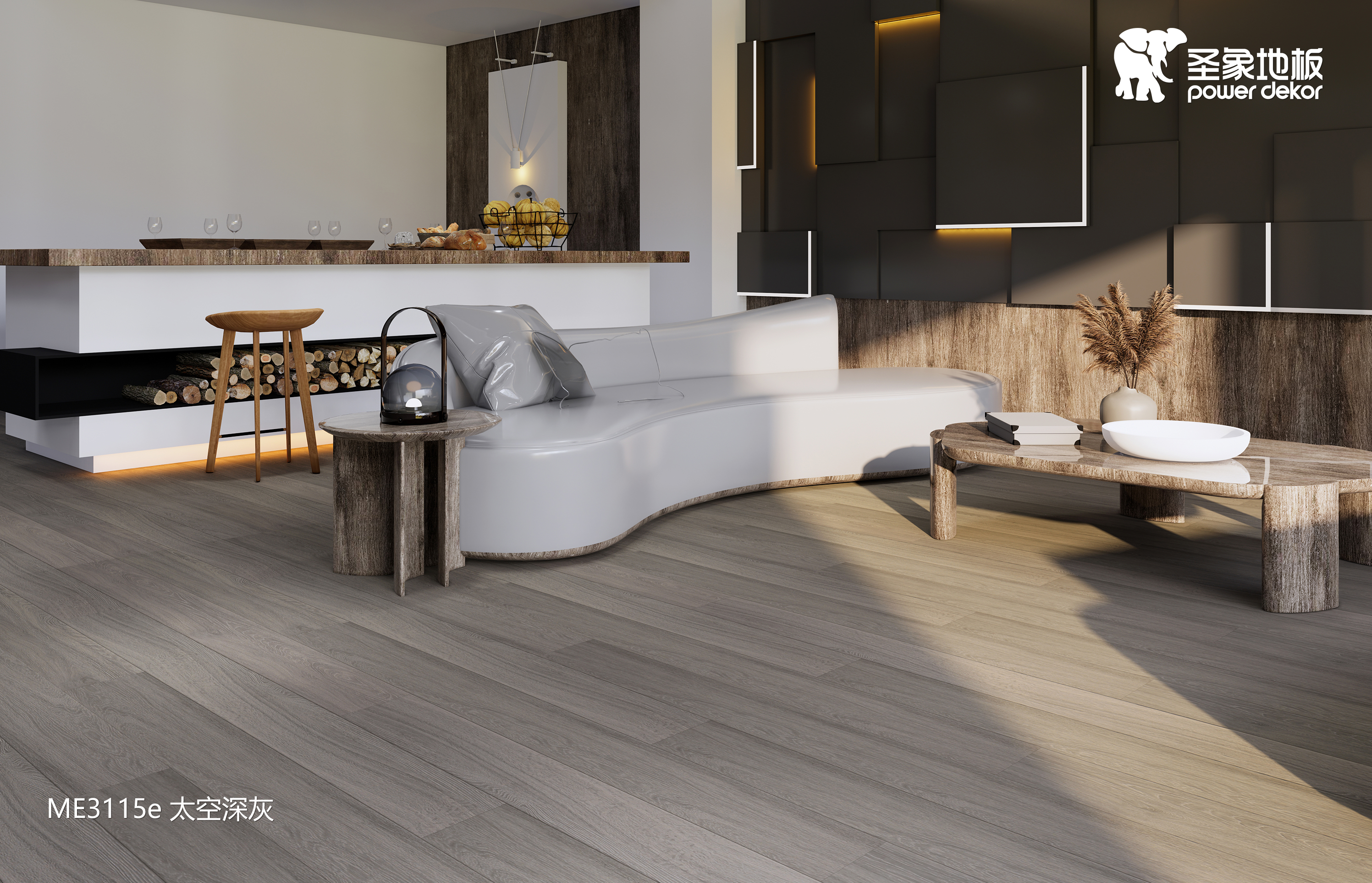 2022年科技感十足的家,圣象eb科技地板系列me3115太空深灰这就安排上