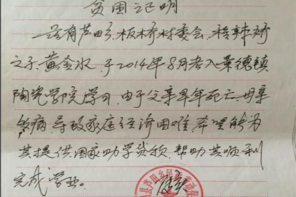 大學生村裡的貧困證明怎麼寫