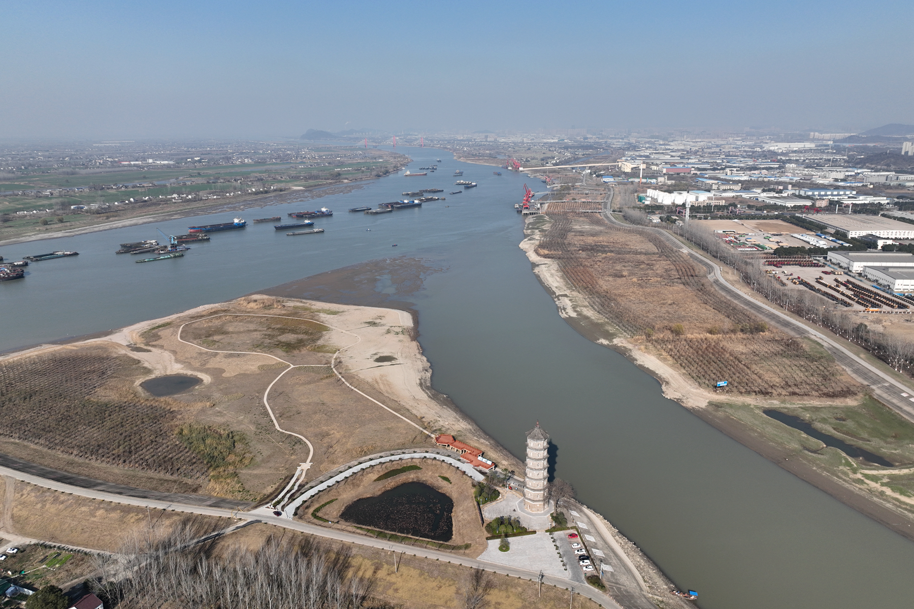 航拍中国 安徽省当涂县金柱塔