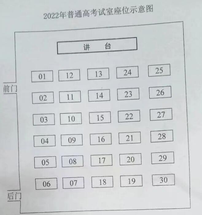 2022高考考场座位号公布?你坐第几排?