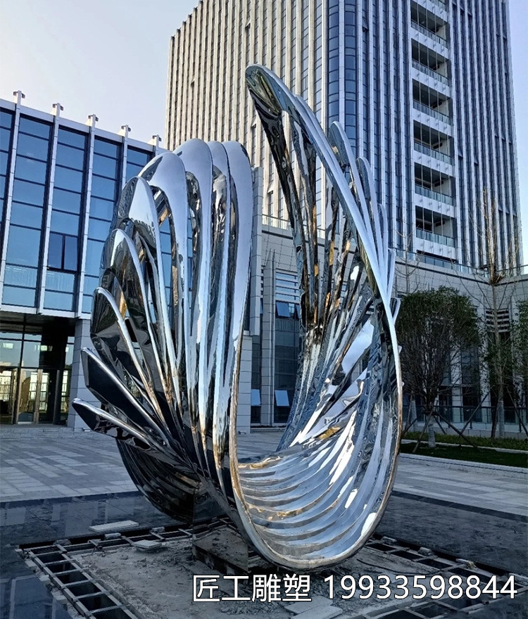 镜面不锈钢抽象翅膀雕塑 个性 定制