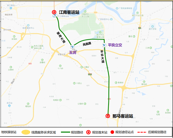 809路公交线2月9日起开通,连接江南与那马两个客运站,途经五象新区