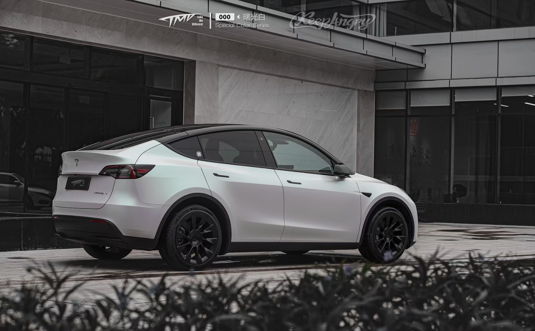 tmd改色膜潮牌车膜特斯拉 model y曙光白