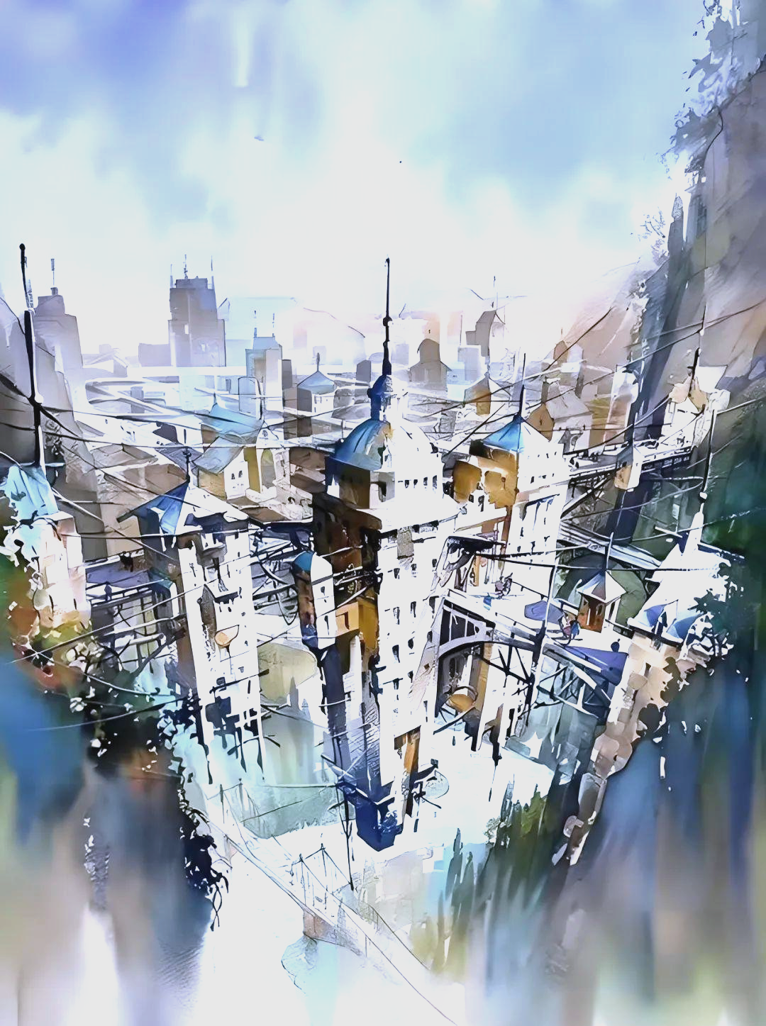 光影艺术之水彩:托马斯建筑绘画的独特魅力