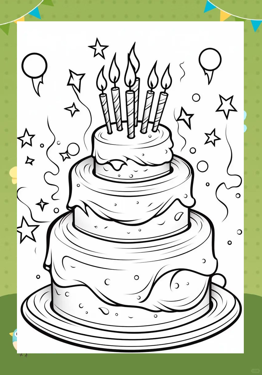生日蛋糕简笔画涂色技巧详解