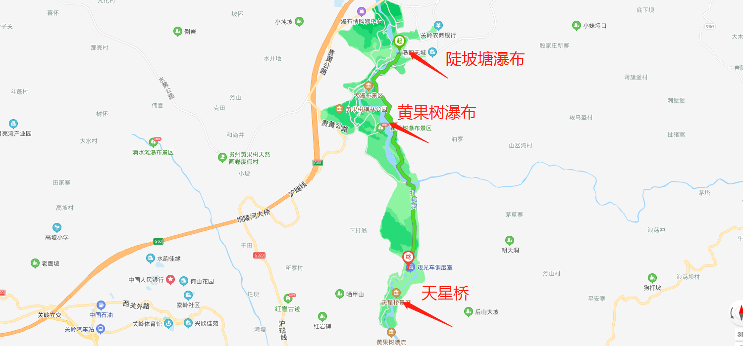 陡坡塘景区地图图片