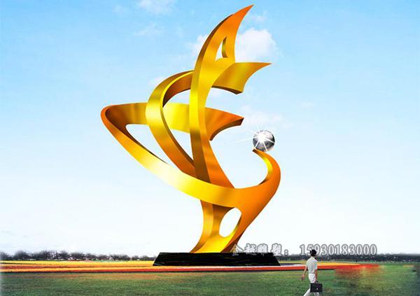 景观不锈钢凤凰标志雕塑——独特的设计让你眼前一亮