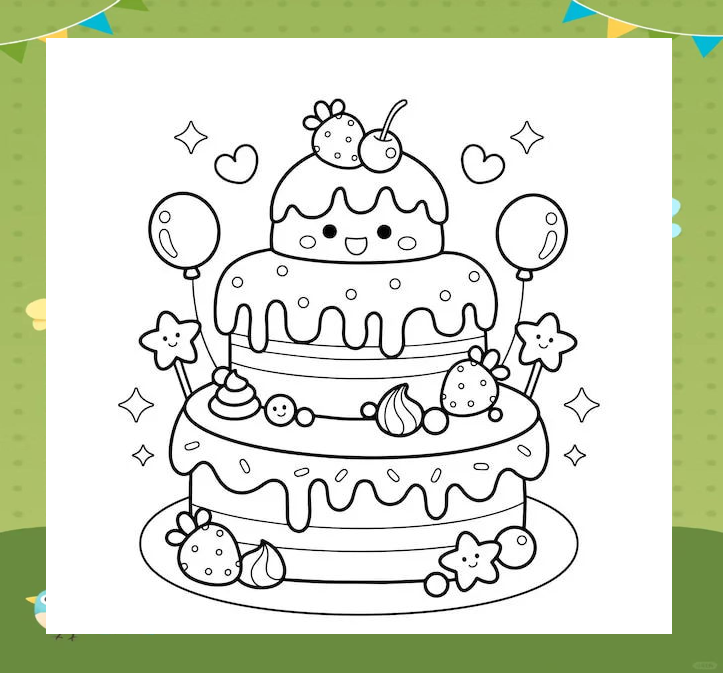 生日蛋糕简笔画涂色技巧详解