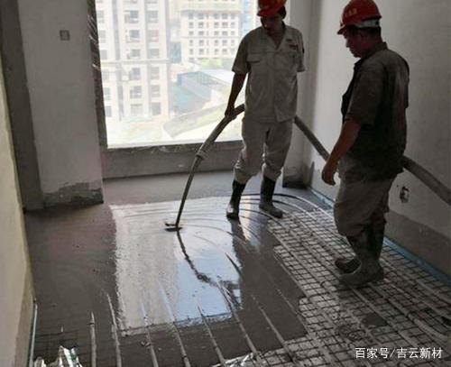 石膏基自流快干無(wú)需養護平可根據地暖管道厚度施工(圖2)