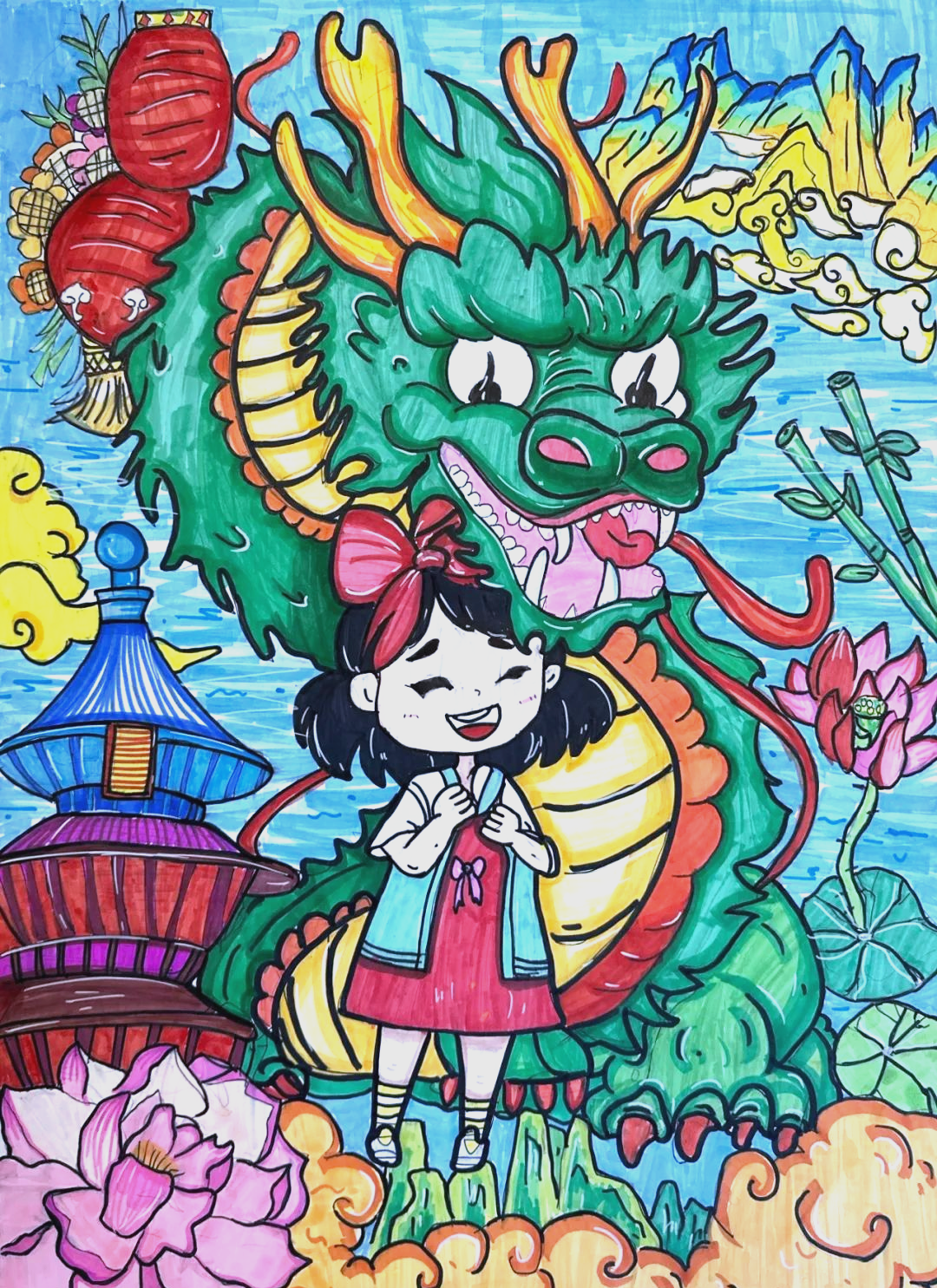 校园艺术节"龙腾中华"绘画比赛吸引学生展现传统文化魅力