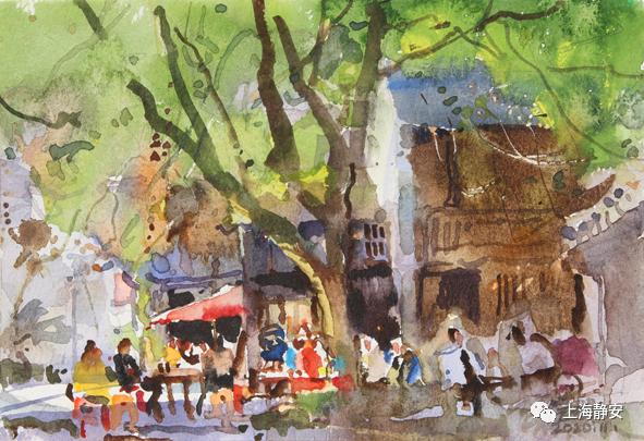 傅凯《引领》骆献跃《水乡深秋》殷峻《老街》吴国欣《蓝条台布》