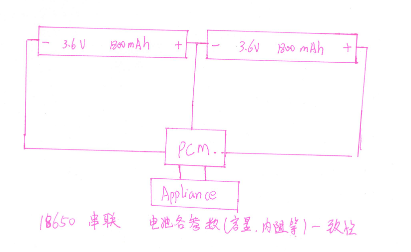 18650锂电池串联图图片