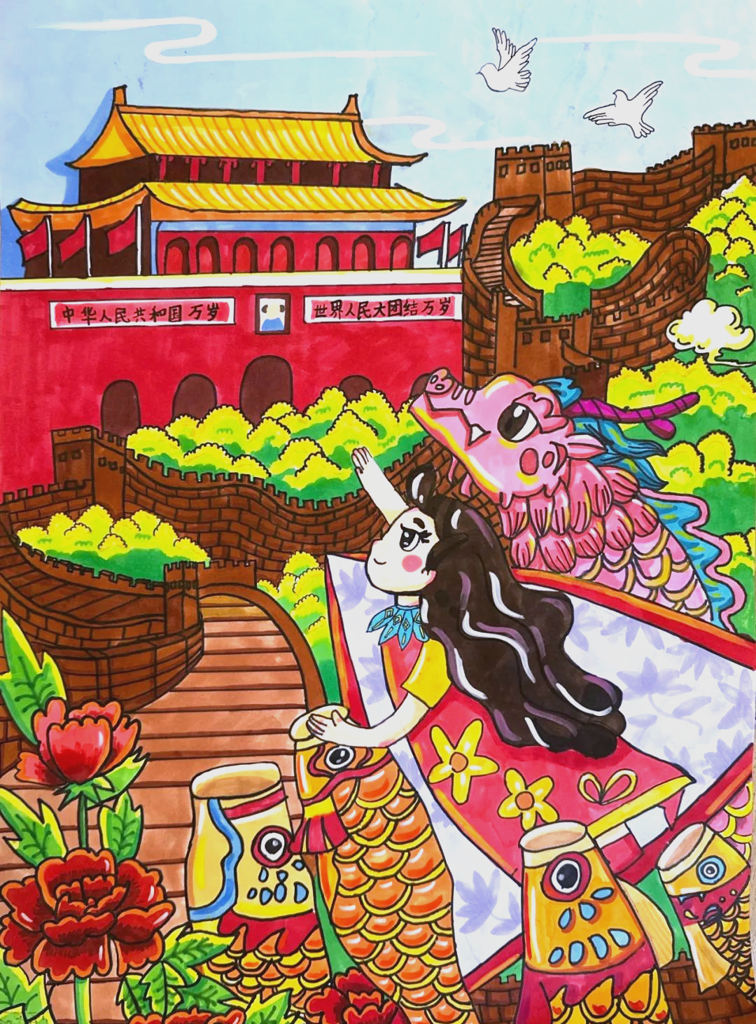 校园艺术节"龙腾中华"绘画比赛吸引学生展现传统文化魅力