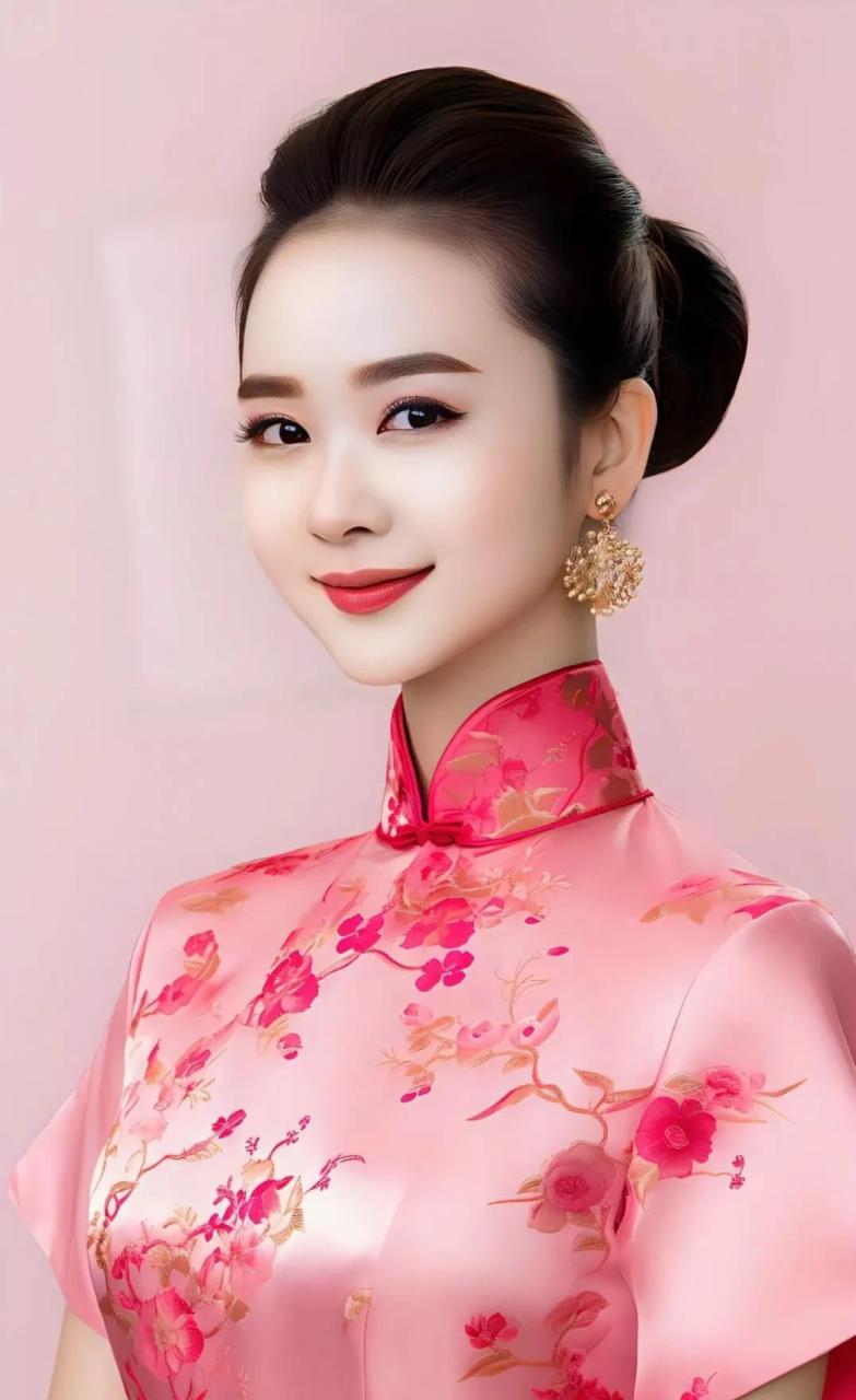 粉色旗袍美女