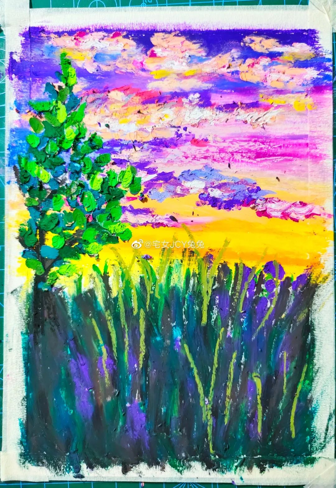 美到极致的重彩油画棒,色彩感太强了,超赞的色调,看完过程步骤,我每一