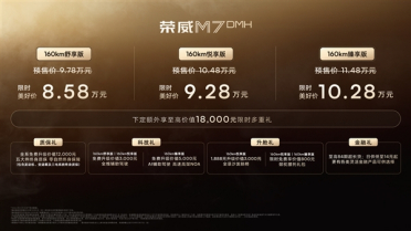 4.94米的中大型混动轿车卖到小车价！荣威M7 DMH上市：8.58万元