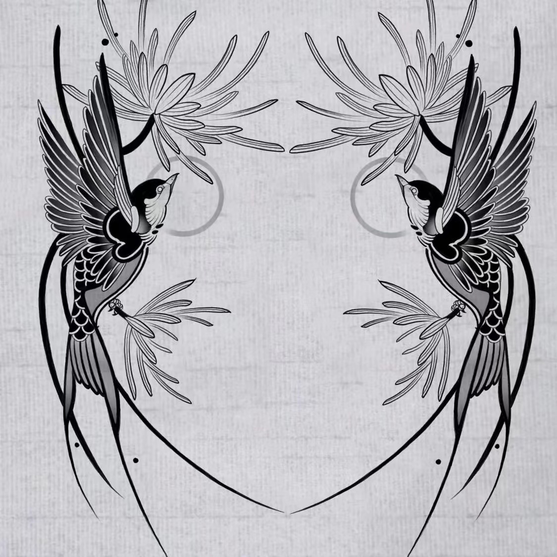 最经典的纹身图案——燕子