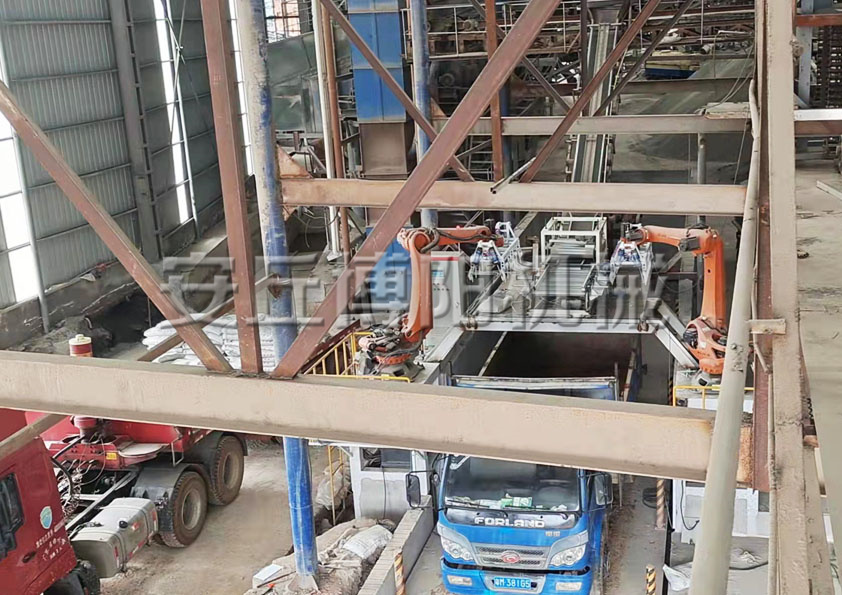 有机肥双机器人自动装车机 全自动装车码垛机械手 厂家定制