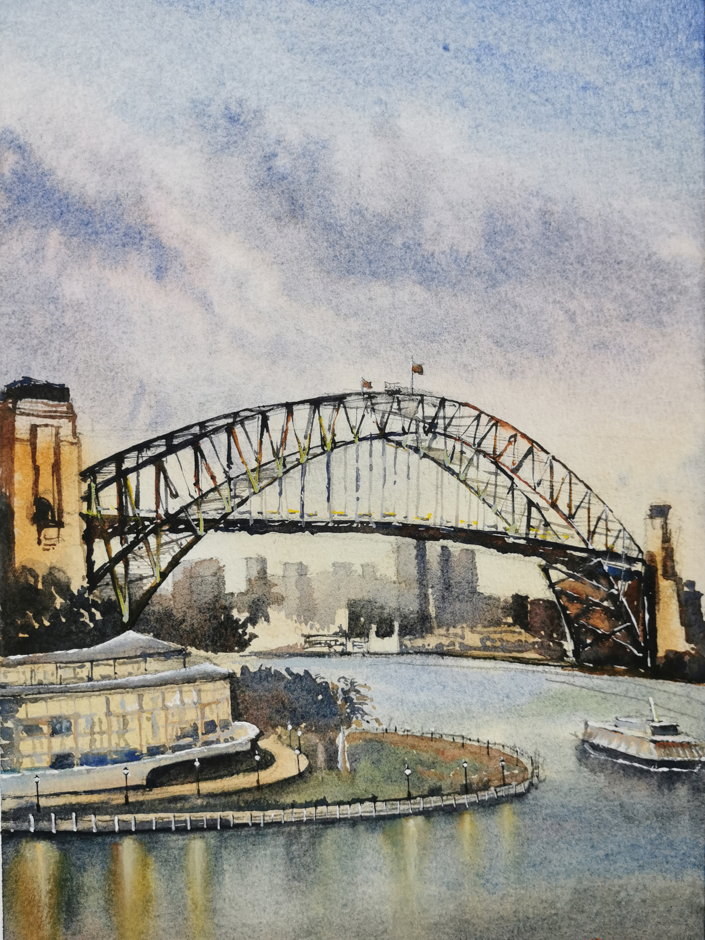 水彩绘画中倒影的基本原理和绘制方法,反影透视的规律和特点