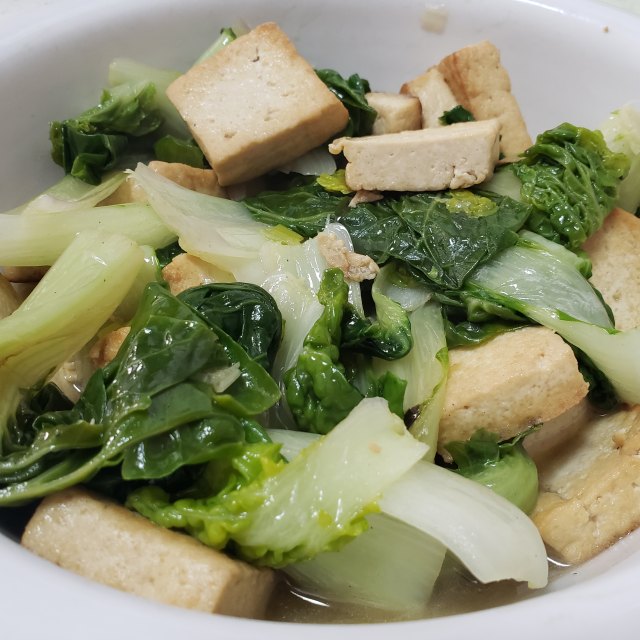 黄心菜炖豆腐
